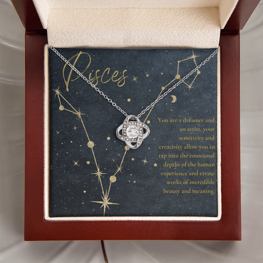 Pisces Zodiac Love Knot Necklace