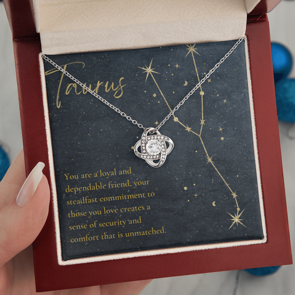 Taurus Zodiac Love Knot Necklace