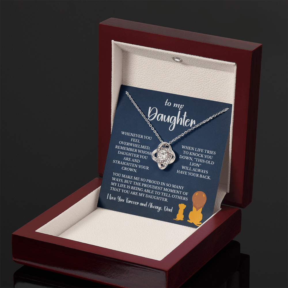 This Old Lion & His Princess – Dad to Daughter Love Knot Necklace