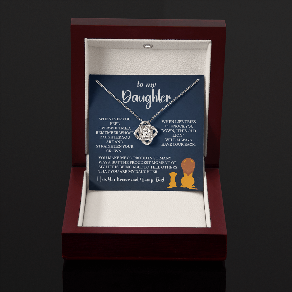 This Old Lion & His Princess – Dad to Daughter Love Knot Necklace