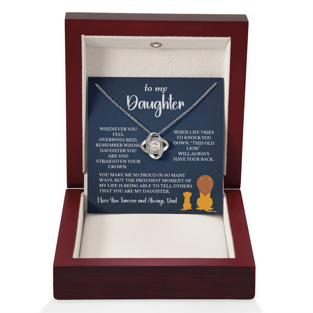 This Old Lion & His Princess – Dad to Daughter Love Knot Necklace