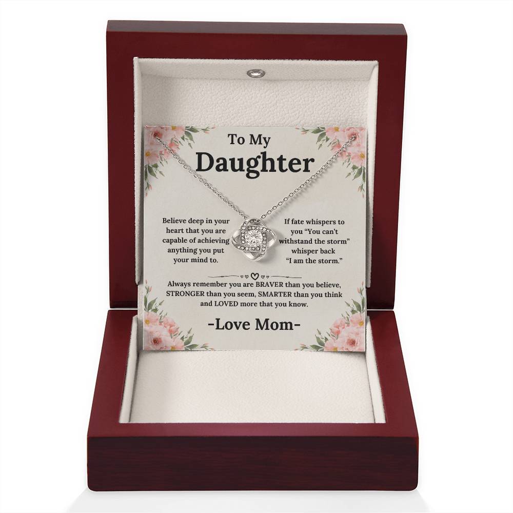 To My Daughter Necklace From Mom Always Remember Love Knot Necklace