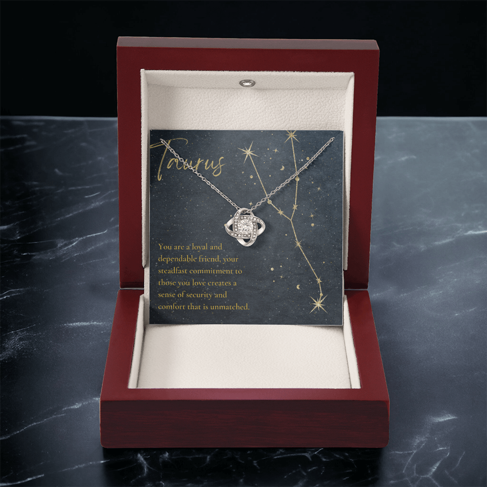 Taurus Zodiac Love Knot Necklace