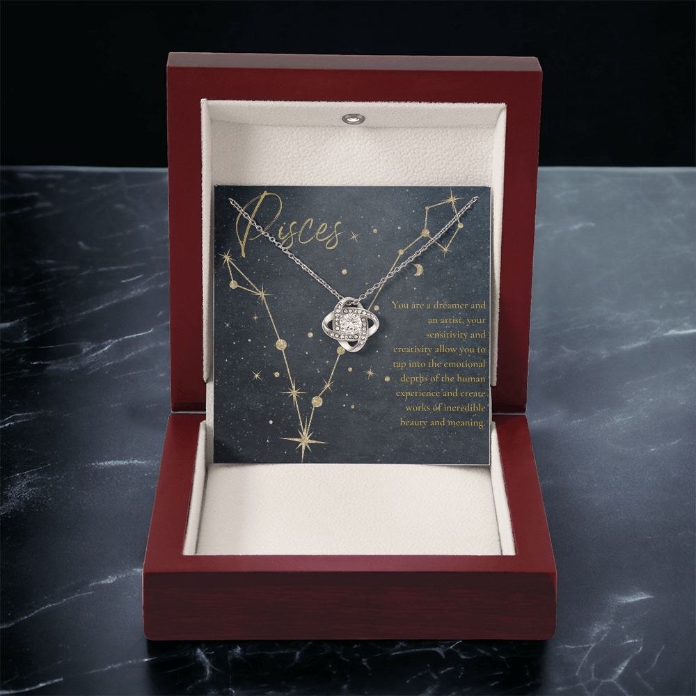 Pisces Zodiac Love Knot Necklace