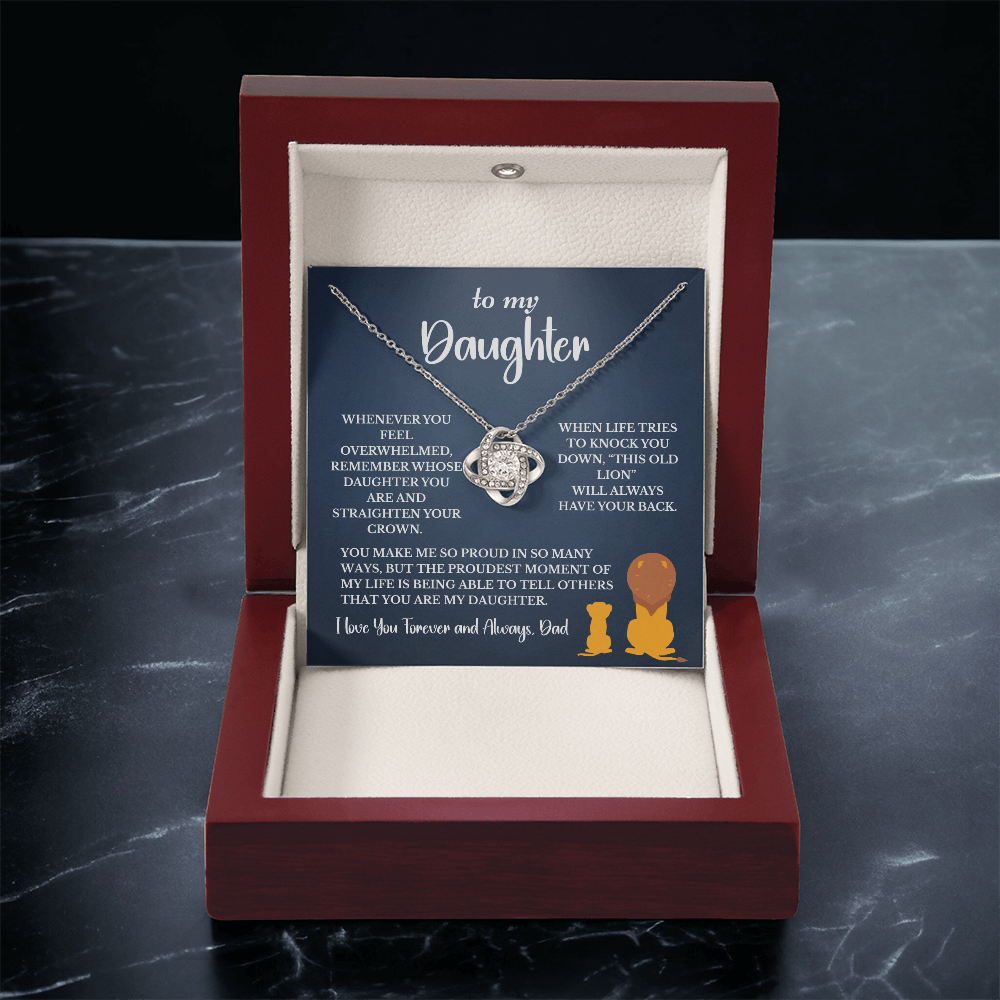 This Old Lion & His Princess – Dad to Daughter Love Knot Necklace