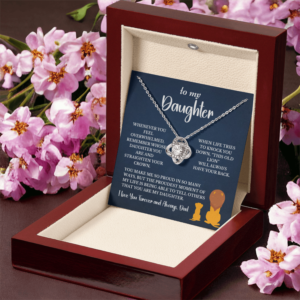This Old Lion & His Princess – Dad to Daughter Love Knot Necklace