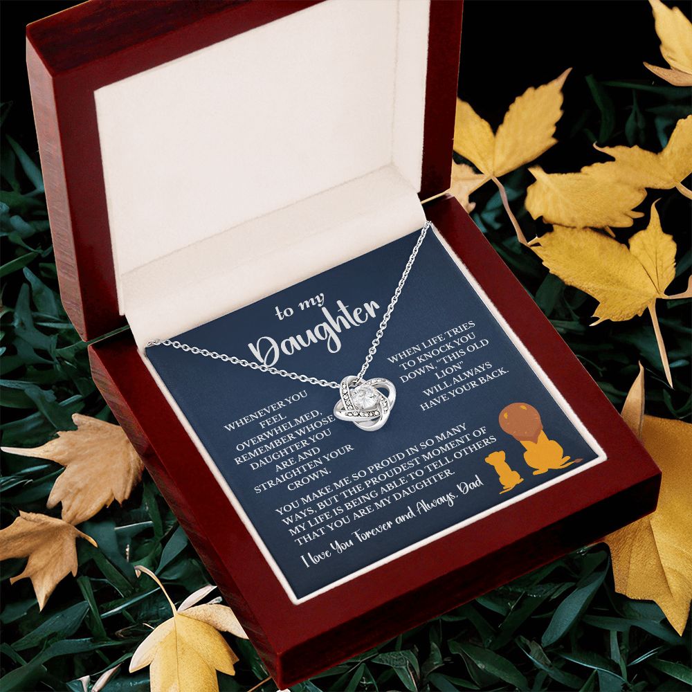 This Old Lion & His Princess – Dad to Daughter Love Knot Necklace