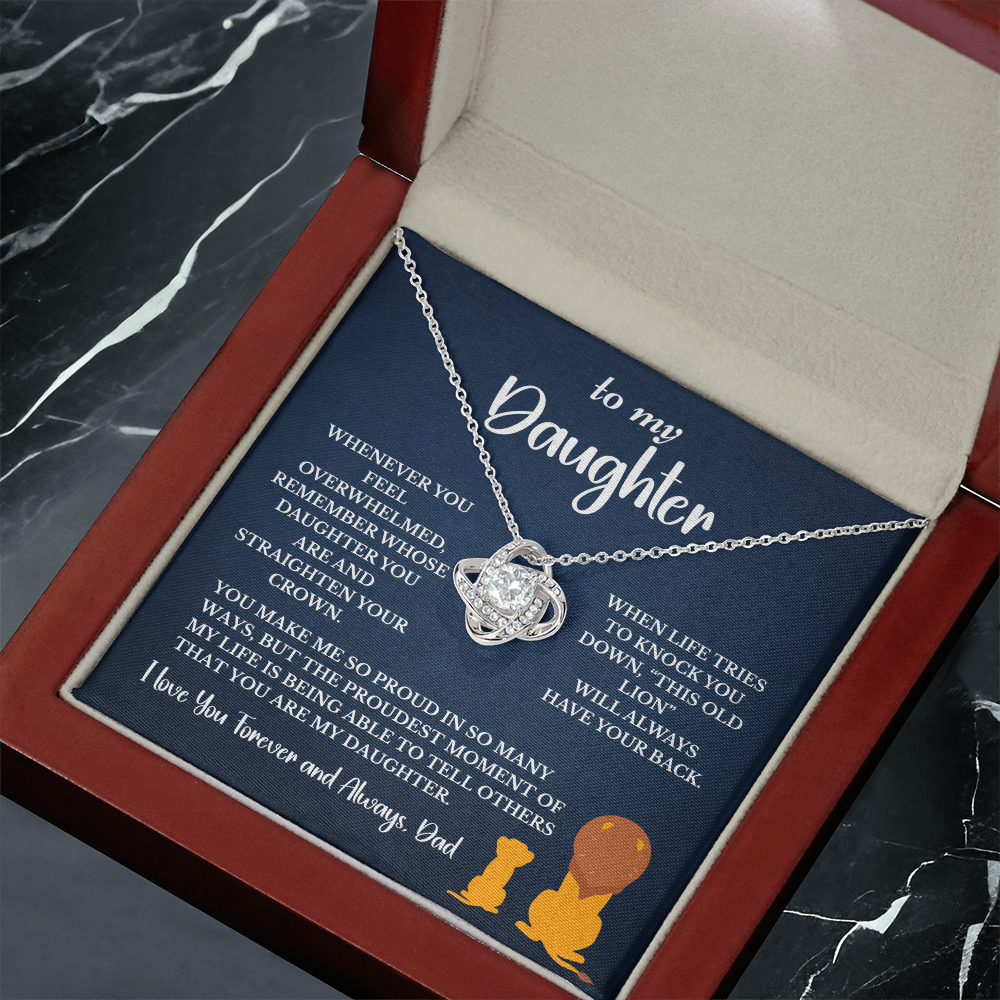 This Old Lion & His Princess – Dad to Daughter Love Knot Necklace