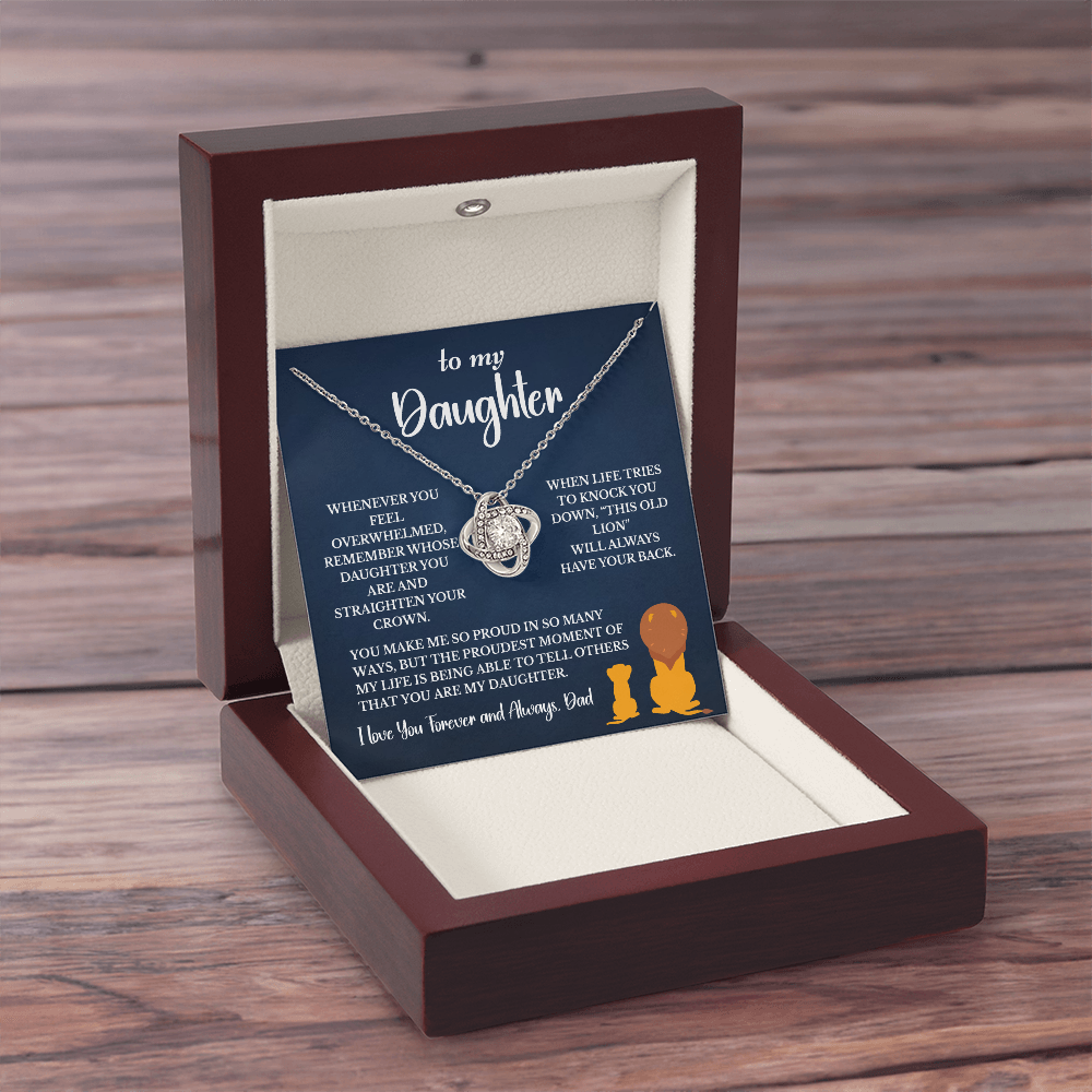 This Old Lion & His Princess – Dad to Daughter Love Knot Necklace