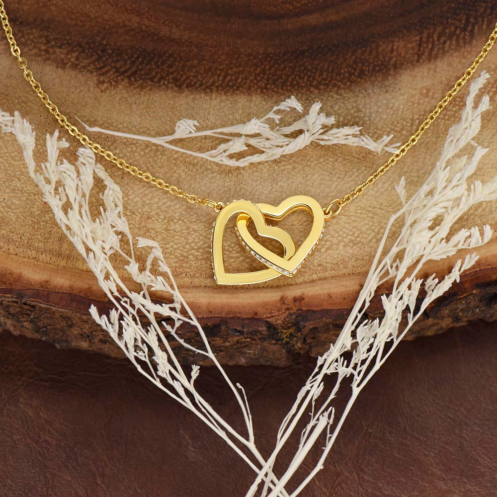 To My Granddaughter Loved & Cherished Interlocking Hearts Necklace