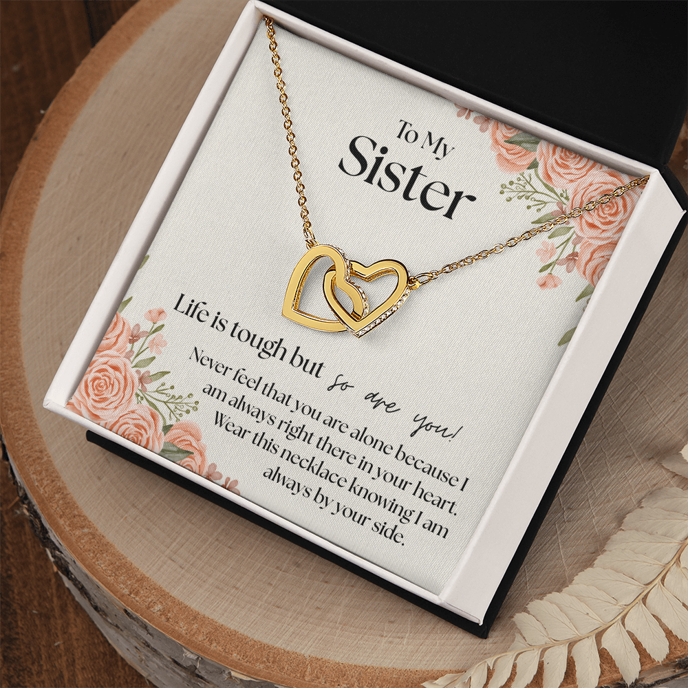 Always By Your Side – Sister's Interlocking Hearts Necklace