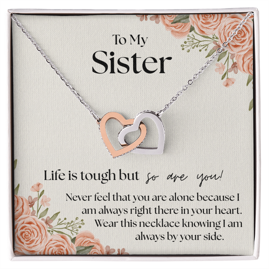 Always By Your Side – Sister's Interlocking Hearts Necklace