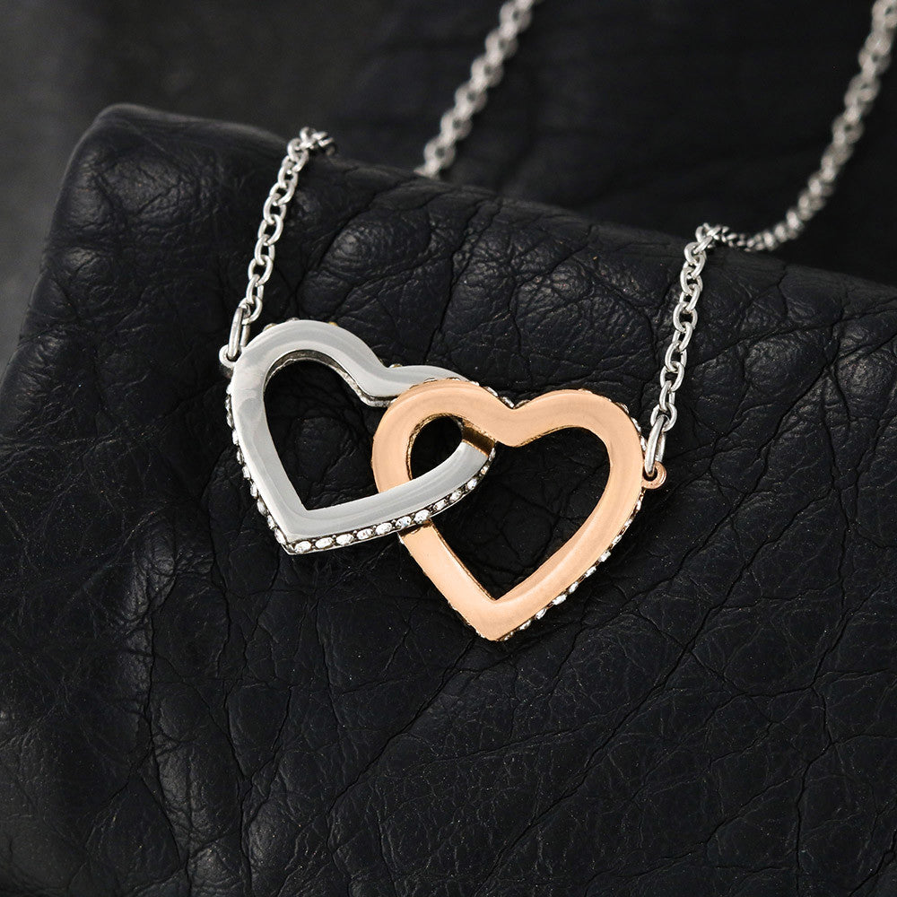 To My Granddaughter Loved & Cherished Interlocking Hearts Necklace