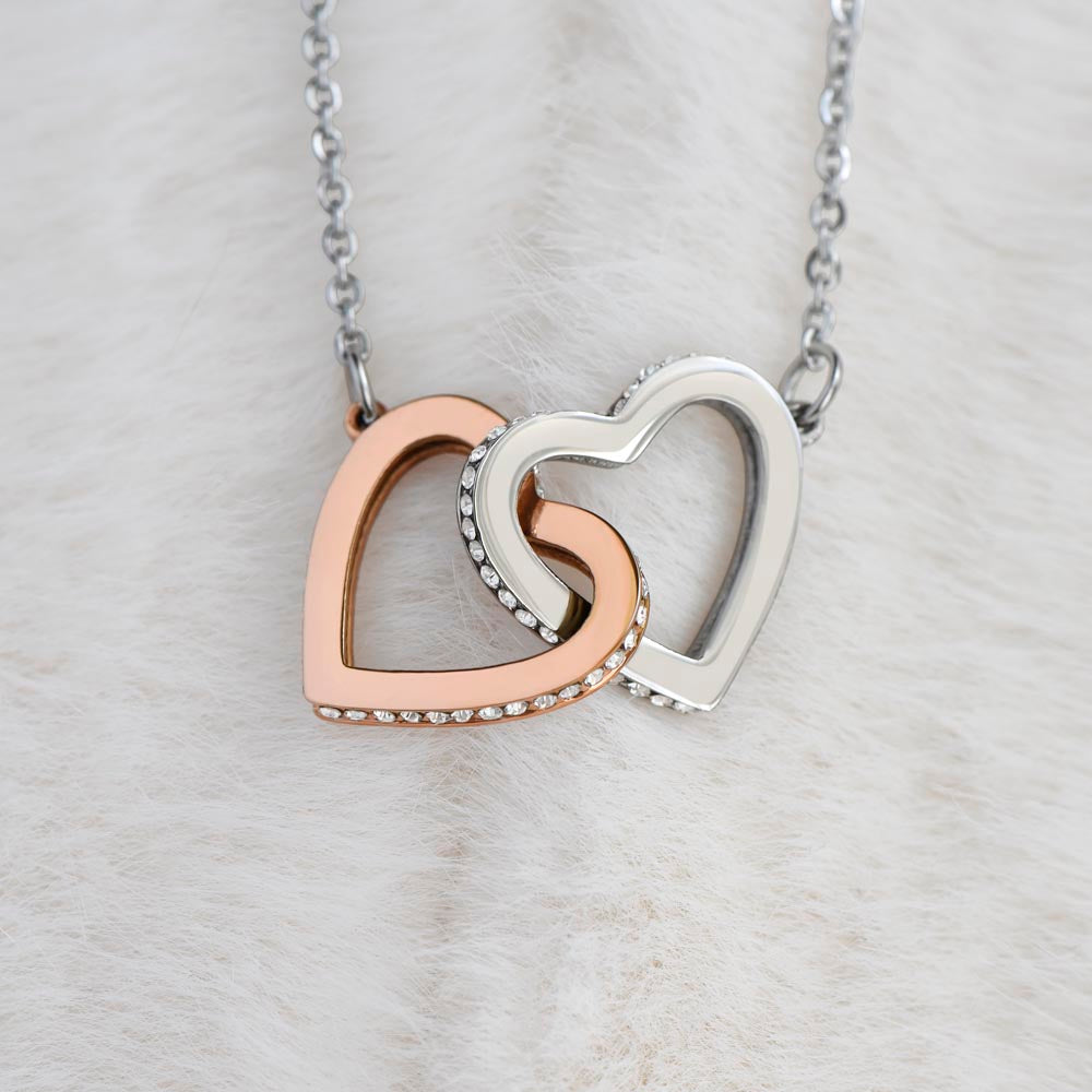 To My Granddaughter Loved & Cherished Interlocking Hearts Necklace