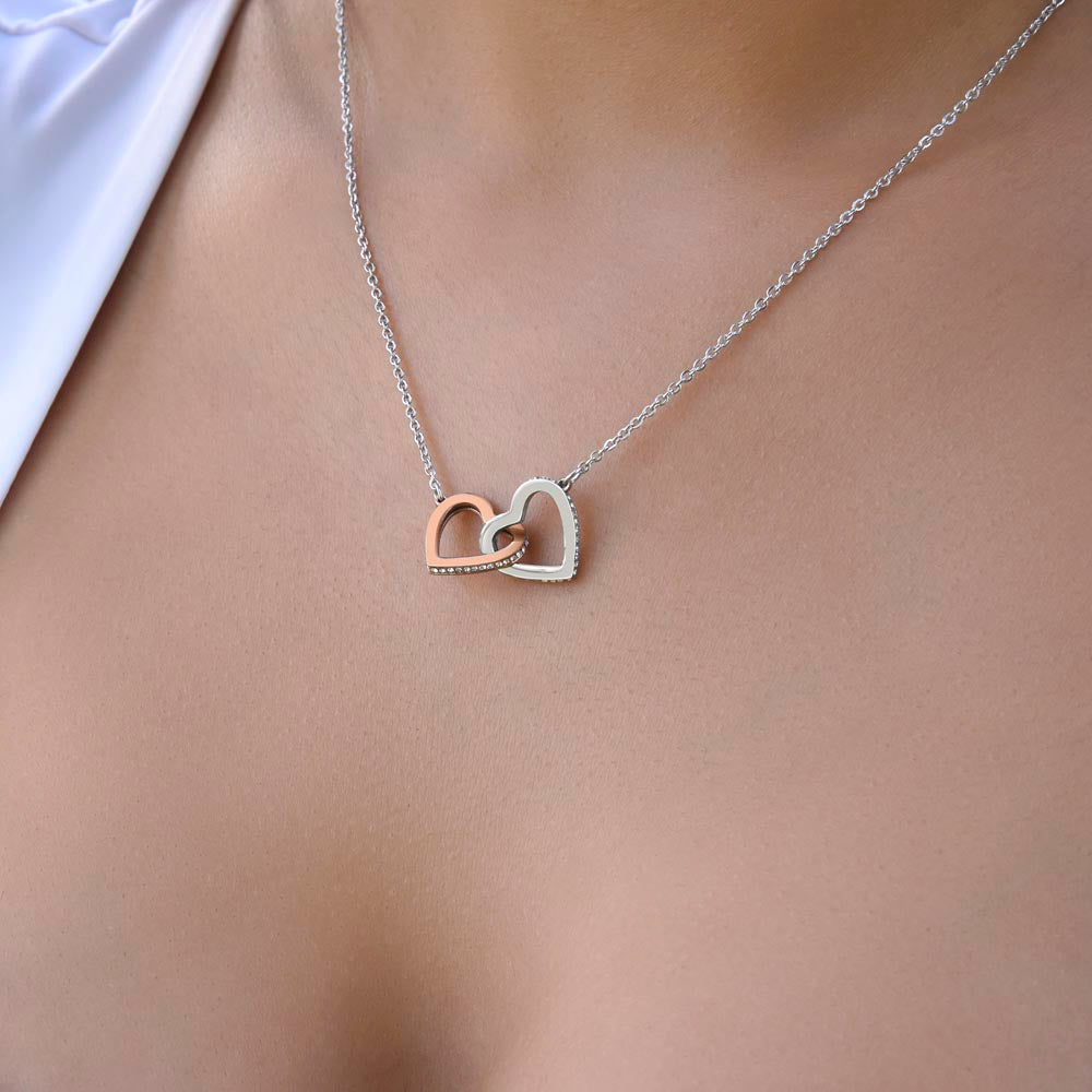 To My Granddaughter Loved & Cherished Interlocking Hearts Necklace