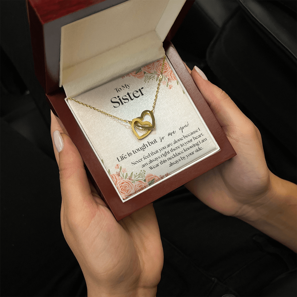 Always By Your Side – Sister's Interlocking Hearts Necklace