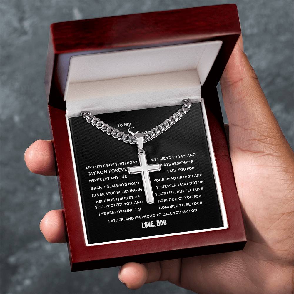 To My Son - Forever My Son  - Artisan Cross Necklace