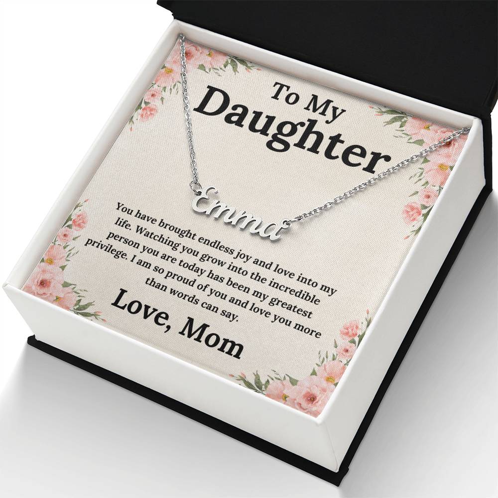 Endless Joy A Daughter’s Name, A Mother's Love - Custom Name Necklace