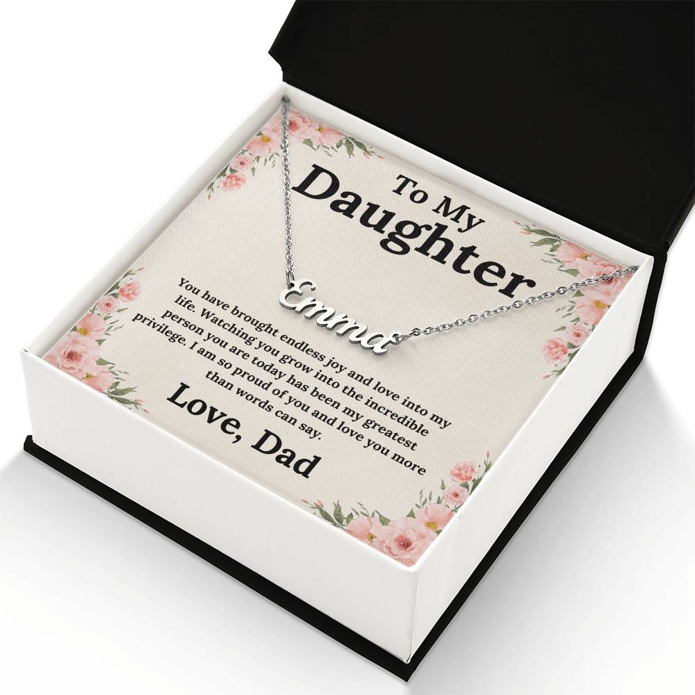 Endless Joy - A Daughter's Name, A Father's Love - Custom Name Necklace