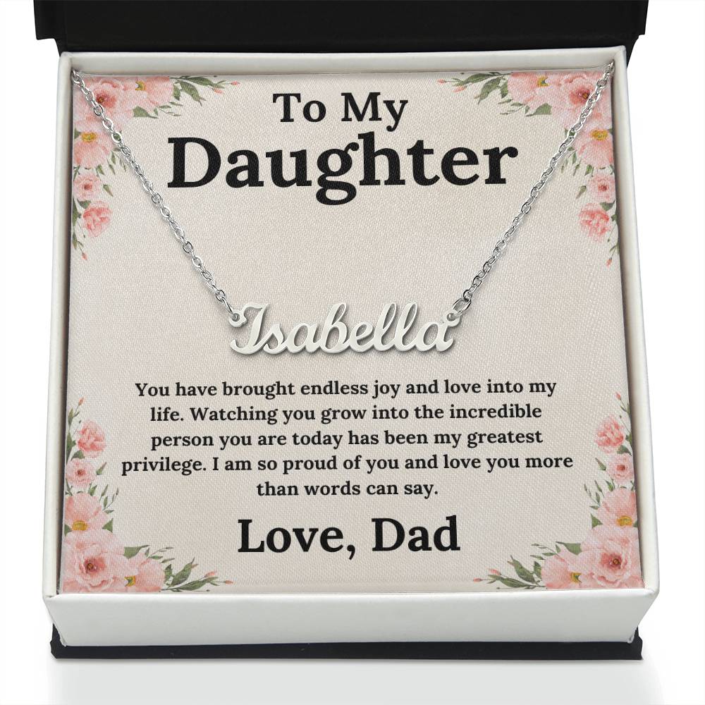 Endless Joy - A Daughter's Name, A Father's Love - Custom Name Necklace