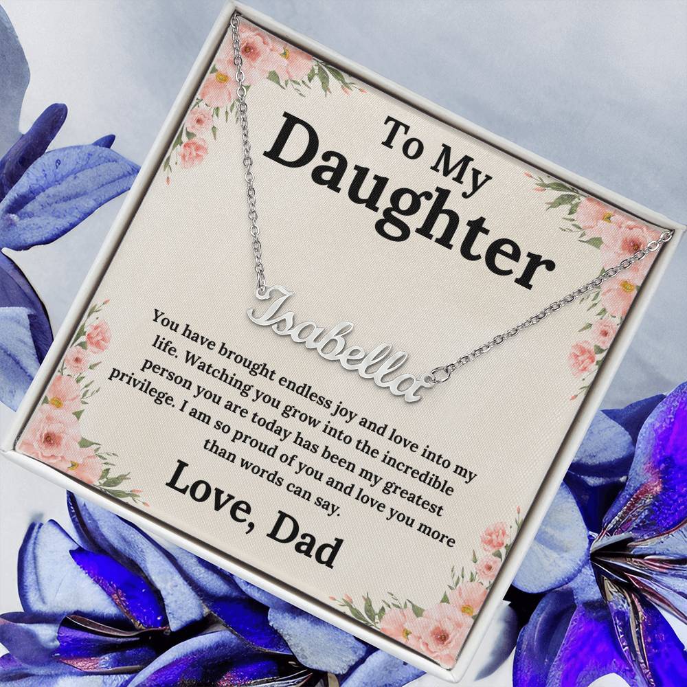 Endless Joy - A Daughter's Name, A Father's Love - Custom Name Necklace