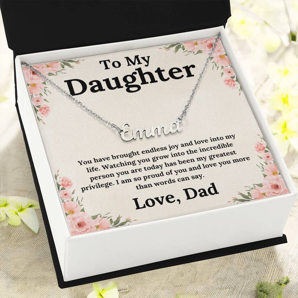 Endless Joy - A Daughter's Name, A Father's Love - Custom Name Necklace