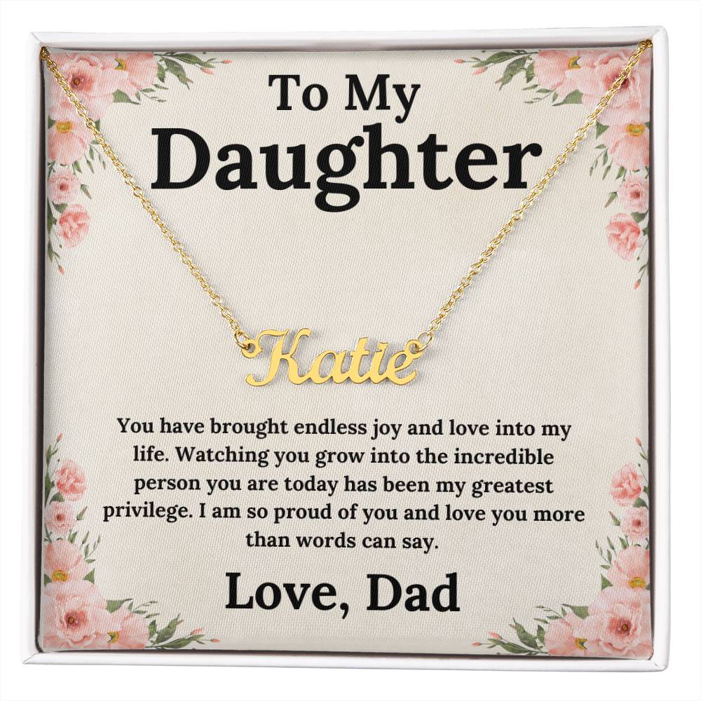 Endless Joy - A Daughter's Name, A Father's Love - Custom Name Necklace