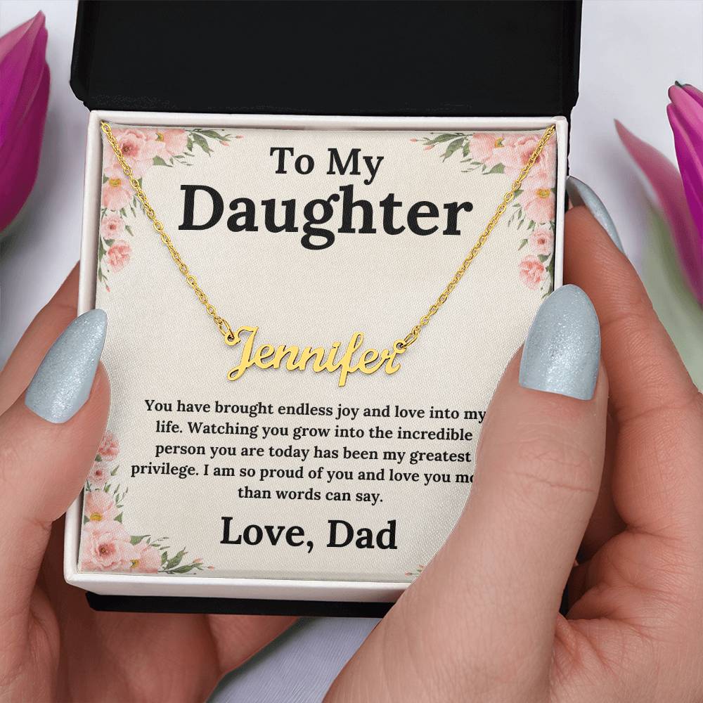 Endless Joy - A Daughter's Name, A Father's Love - Custom Name Necklace