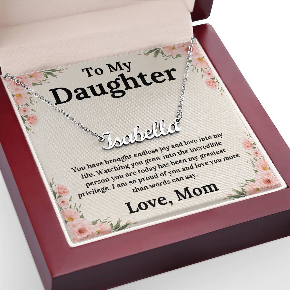 Endless Joy A Daughter’s Name, A Mother's Love - Custom Name Necklace