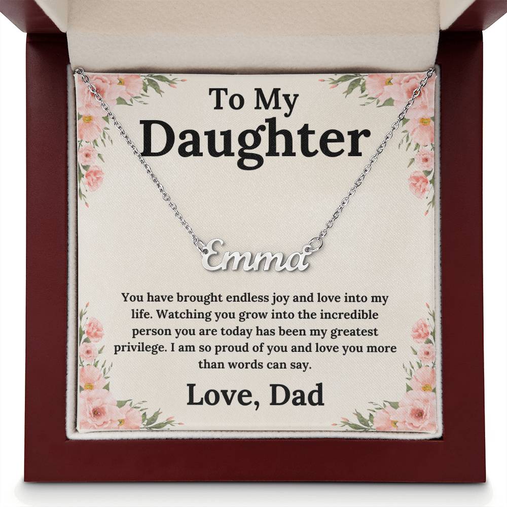 Endless Joy - A Daughter's Name, A Father's Love - Custom Name Necklace