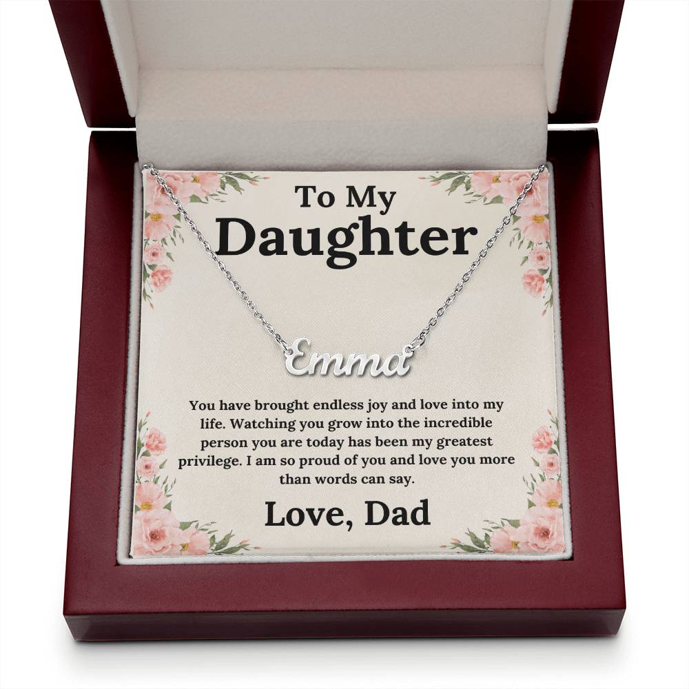 Endless Joy - A Daughter's Name, A Father's Love - Custom Name Necklace