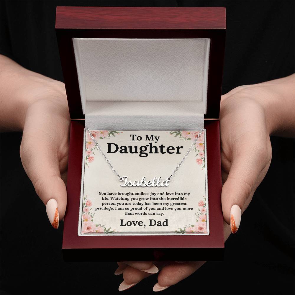 Endless Joy - A Daughter's Name, A Father's Love - Custom Name Necklace