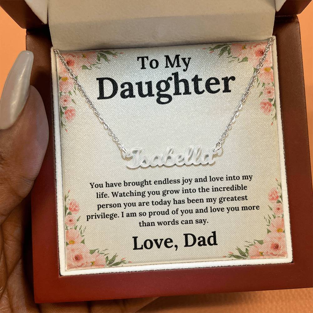 Endless Joy - A Daughter's Name, A Father's Love - Custom Name Necklace