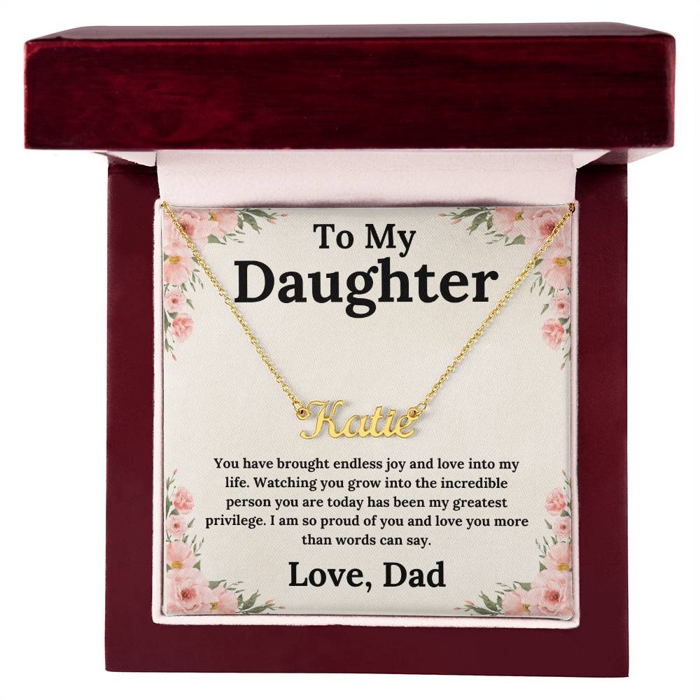 Endless Joy - A Daughter's Name, A Father's Love - Custom Name Necklace