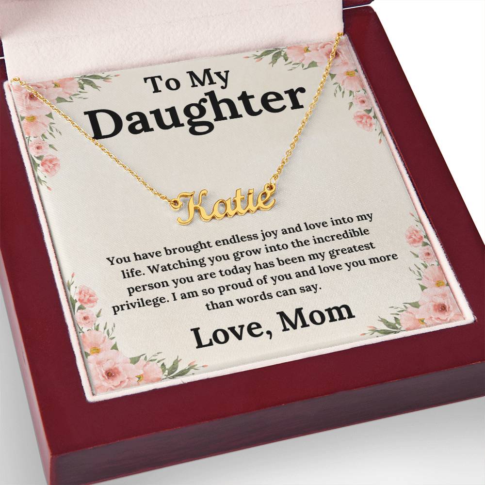 Endless Joy A Daughter’s Name, A Mother's Love - Custom Name Necklace