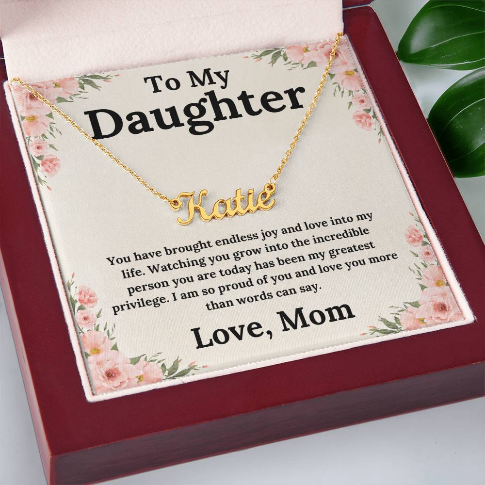 Endless Joy A Daughter’s Name, A Mother's Love - Custom Name Necklace