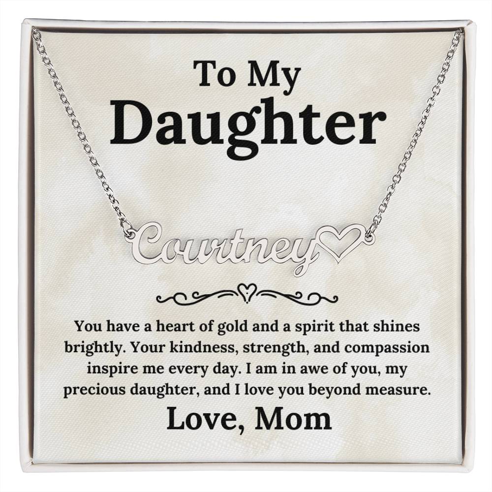 Heart of Gold To My Daughter - Custom Name Necklace