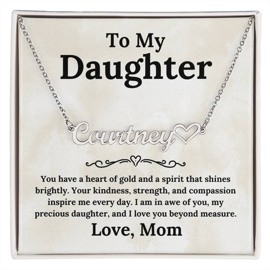 Heart of Gold To My Daughter - Custom Name Necklace