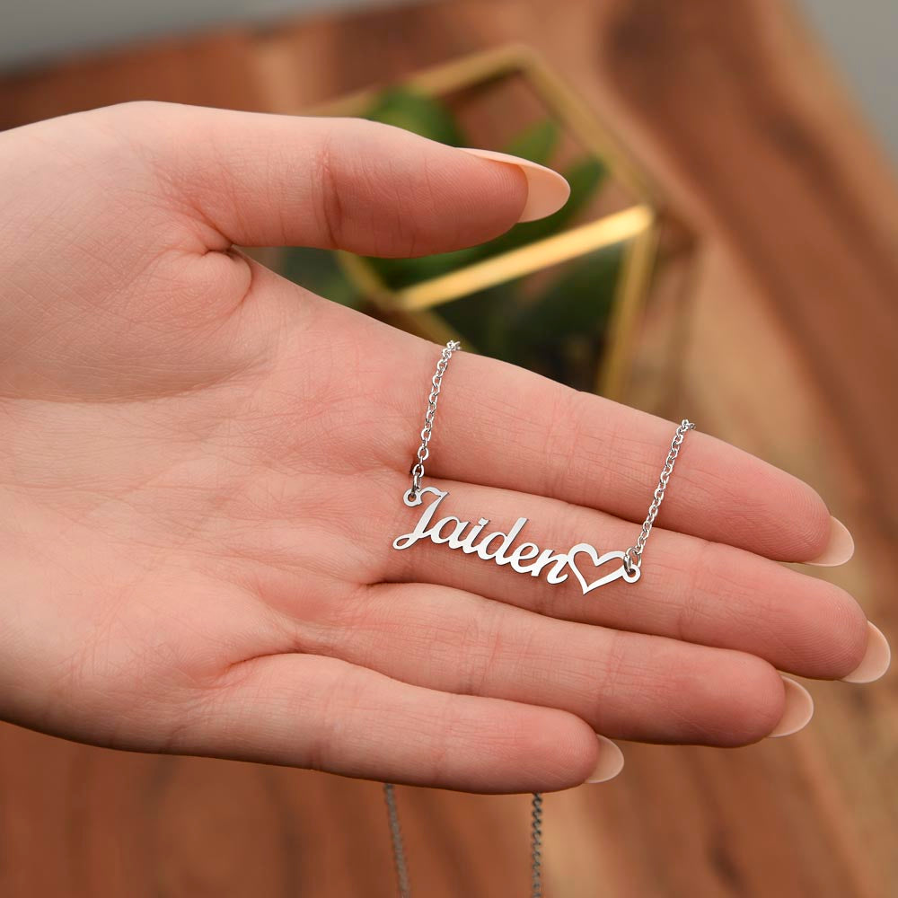 To My Lovely Daughter Heart Name Necklace