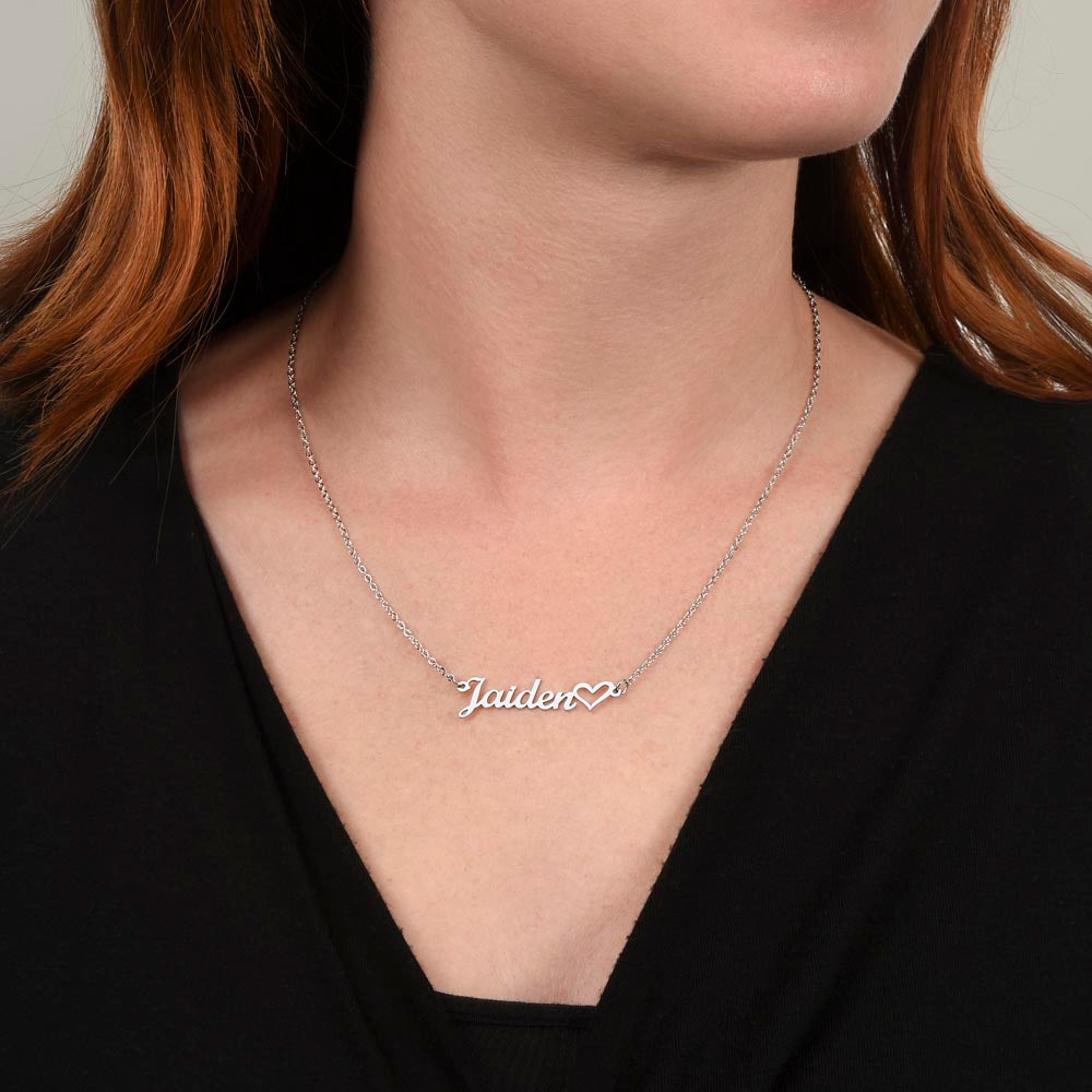 To My Daughter Eternal Love & Light Name Necklace with Heart Symbol From Mom