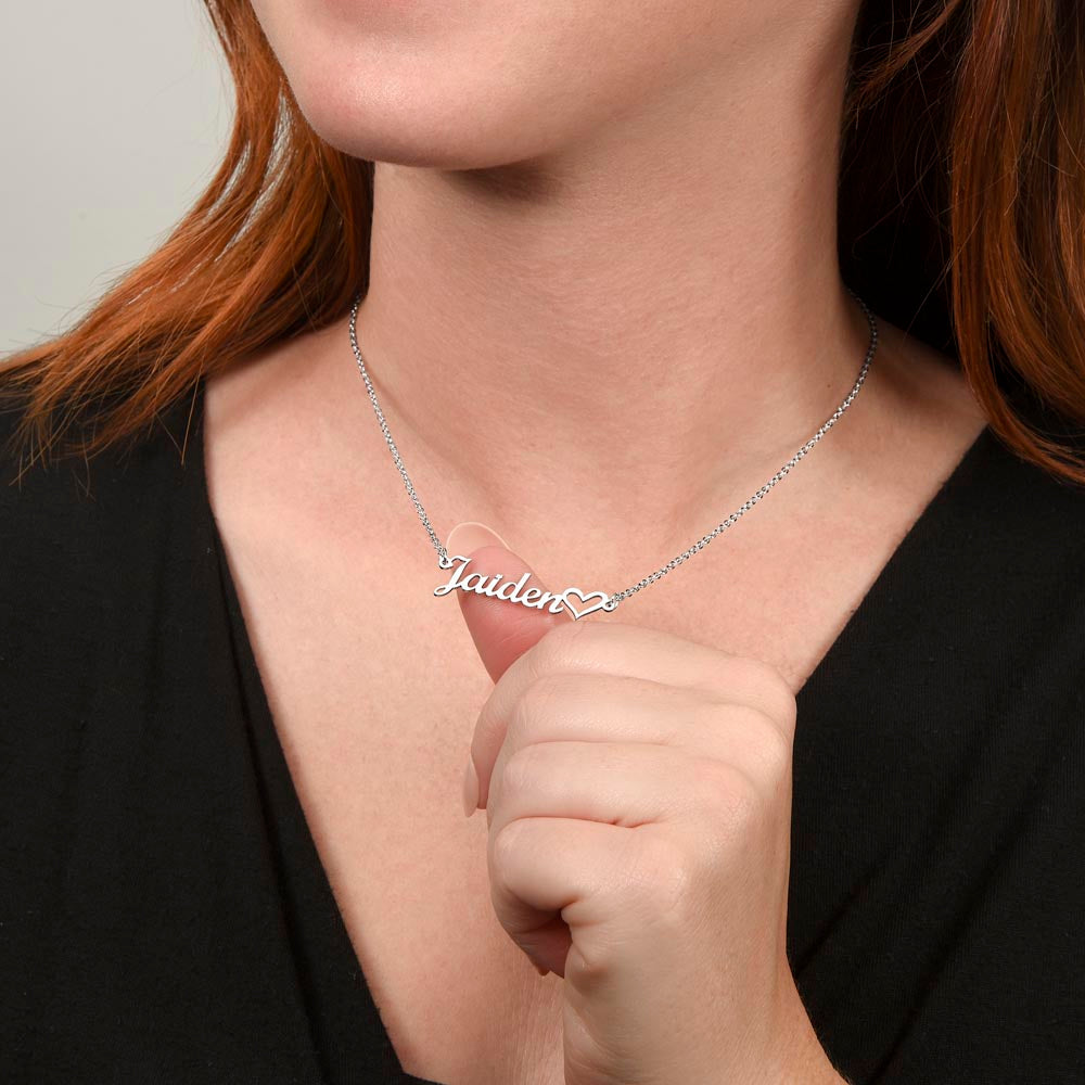 To My Lovely Daughter Heart Name Necklace