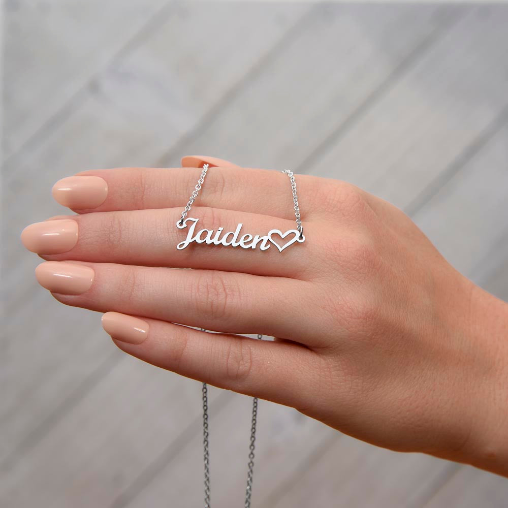 To My Lovely Daughter Heart Name Necklace