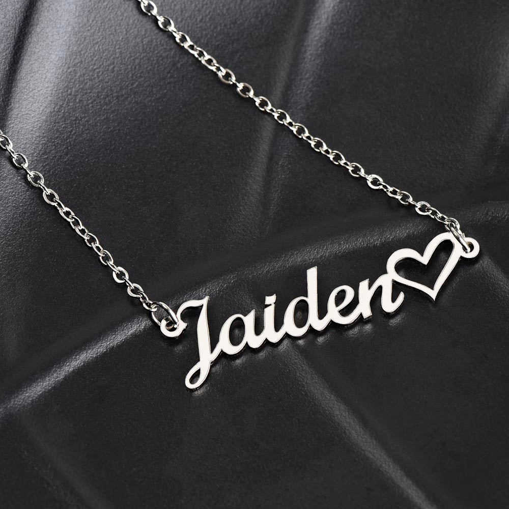 To My Daughter Eternal Love & Light Name Necklace with Heart Symbol From Mom