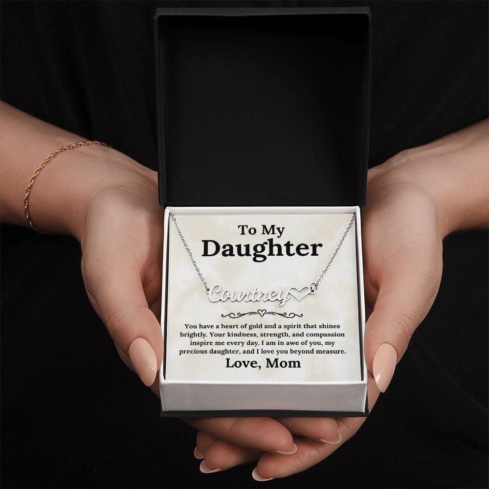 Heart of Gold To My Daughter - Custom Name Necklace