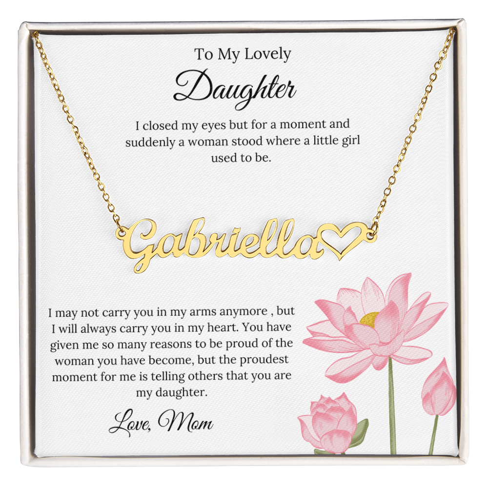 To My Lovely Daughter Endless Pride Heart Name Necklace Gift from Mom