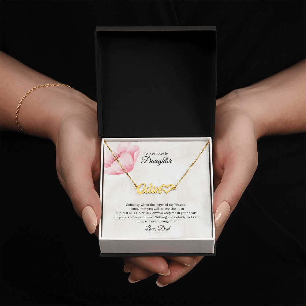 To My Lovely Daughter Heart Name Necklace