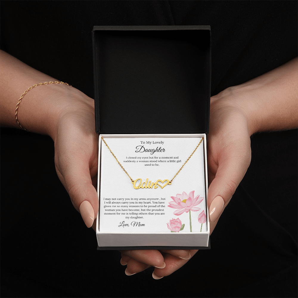 To My Lovely Daughter Endless Pride Heart Name Necklace Gift from Mom