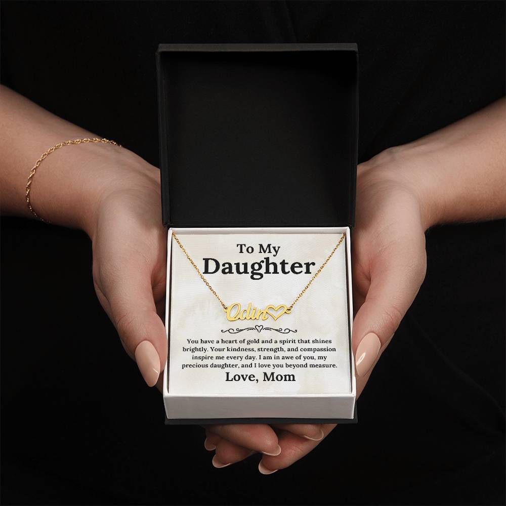 Heart of Gold To My Daughter - Custom Name Necklace