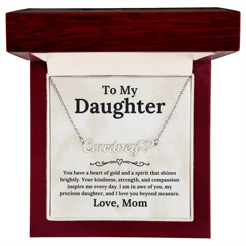 Heart of Gold To My Daughter - Custom Name Necklace