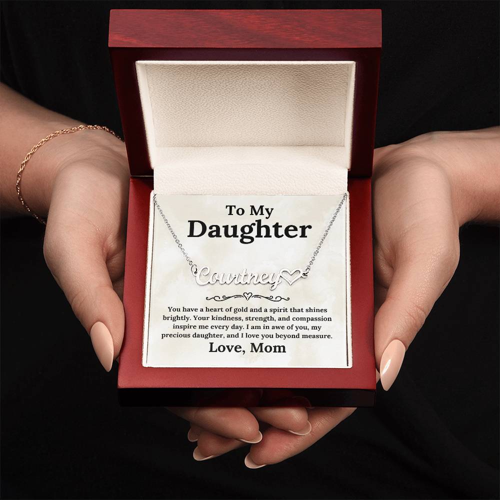 Heart of Gold To My Daughter - Custom Name Necklace